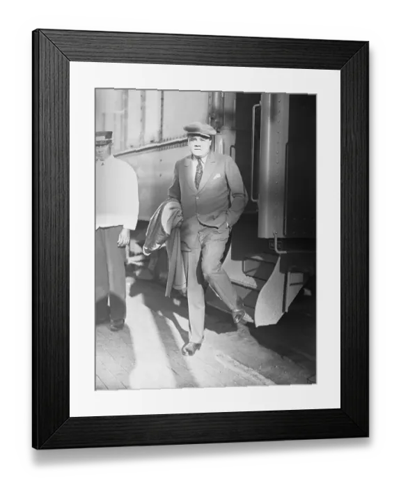 Framed Print : Babe Ruth Disembarking Train Framed Print : Babe Ruth Disembarking Train
