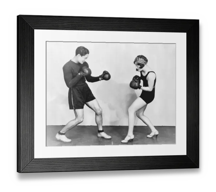 Framed Print : Joan Crawford With Her Sparring Partner Framed Print : Joan Crawford With Her Sparring Partner