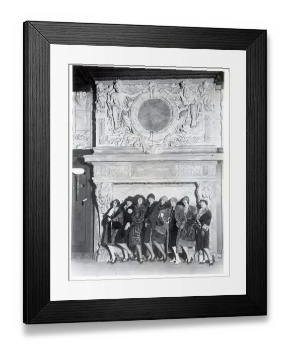 Framed Print : Ushers Posing in Senator's Fireplace