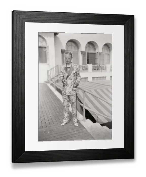 Framed Print : Socialite Wearing Fashionable Pajamas