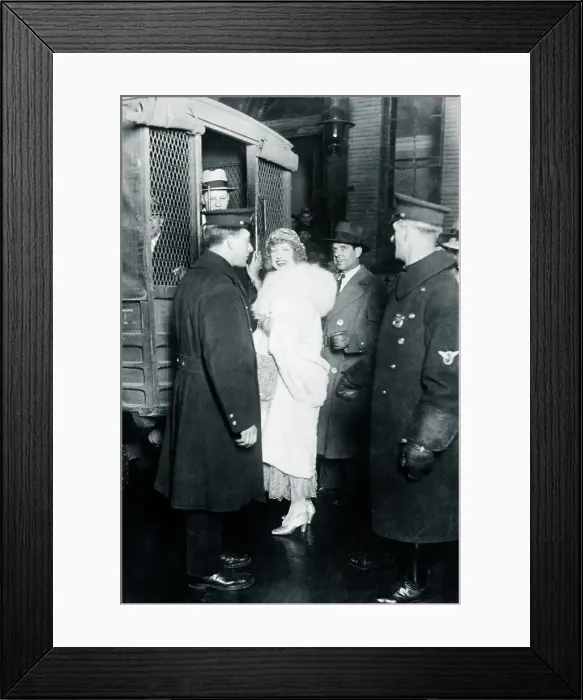 Framed Print : Actress Texas Guinan Being Arrested
