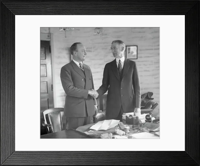 Framed Print : Ty Cobb & Connie Mack Shaking Hands 1927 Framed Print : Ty Cobb & Connie Mack Shaking Hands 1927