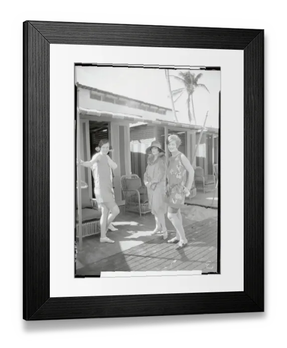 Framed Print : Three Socialites at Beach Club