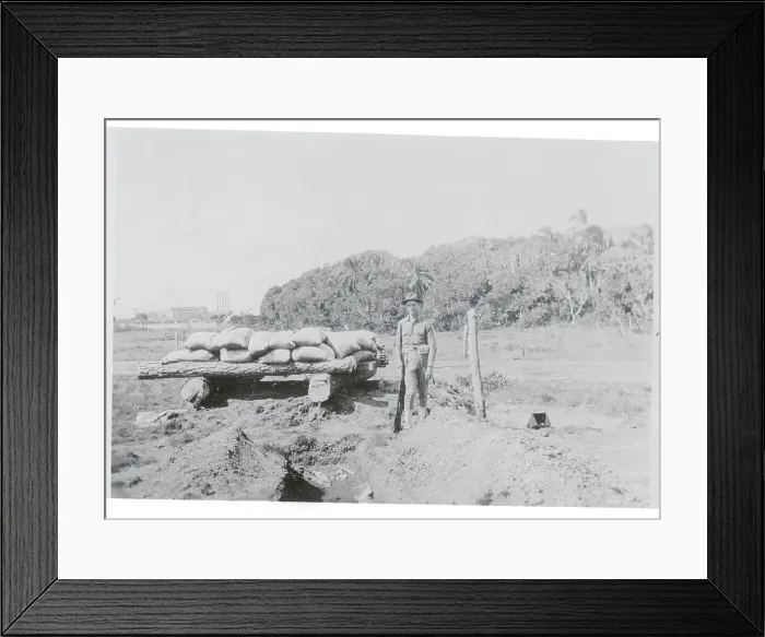 Framed Print : Soldier Standing Guard in Rural Area Framed Print : Soldier Standing Guard in Rural Area