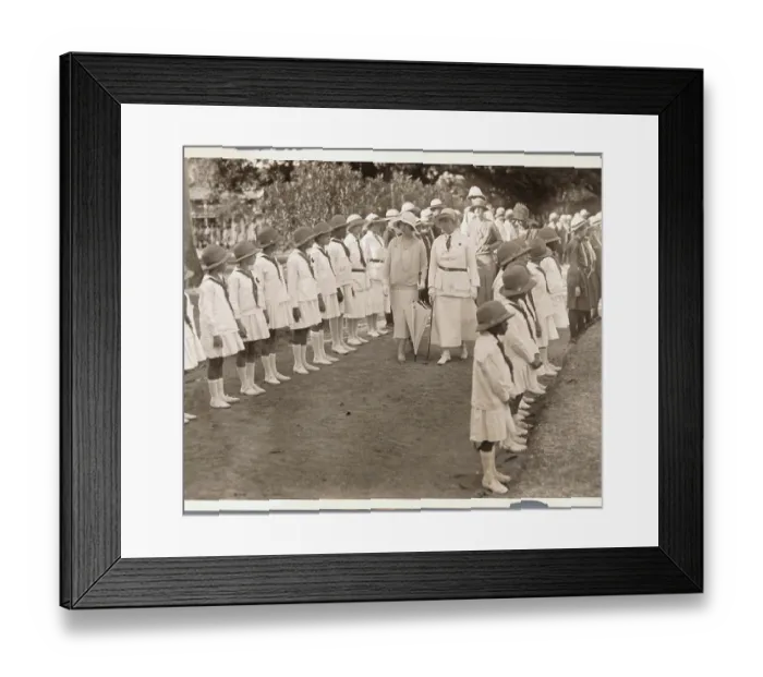 Framed Print : Young Jamaican Guides at Royal Inspection Framed Print : Young Jamaican Guides at Royal Inspection