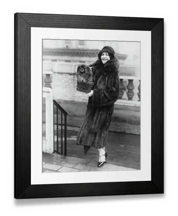 Framed Print : Anna Case and Her Dog Framed Print : Anna Case and Her Dog