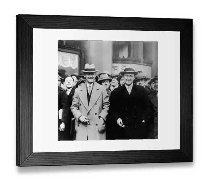 Framed Print : Ty Cobb & George Burns In Trench Coats Framed Print : Ty Cobb & George Burns In Trench Coats