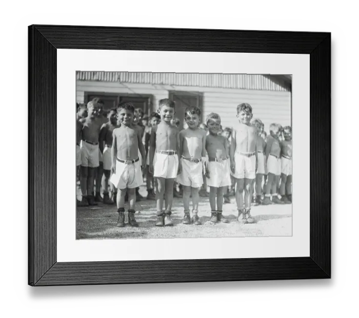 Framed Print : Young Patients Standing at Attention Framed Print : Young Patients Standing at Attention