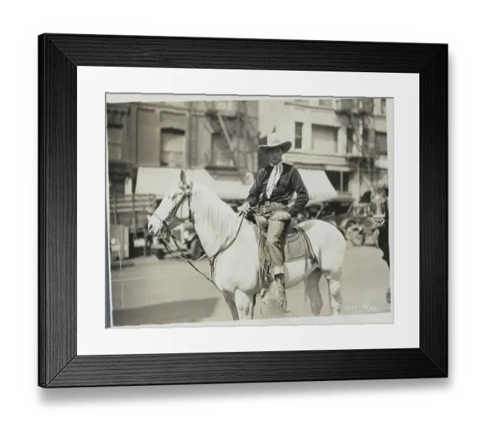 Framed Print : Gary Cooper Atop a Horse