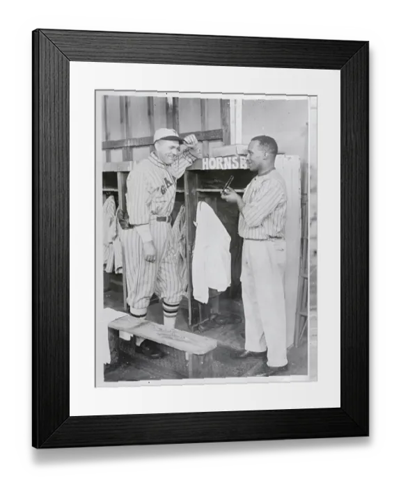 Framed Print : Rogers Hornsby Talking with NY Giants Trainer Jamieson Framed Print : Rogers Hornsby Talking with NY Giants Trainer Jamieson