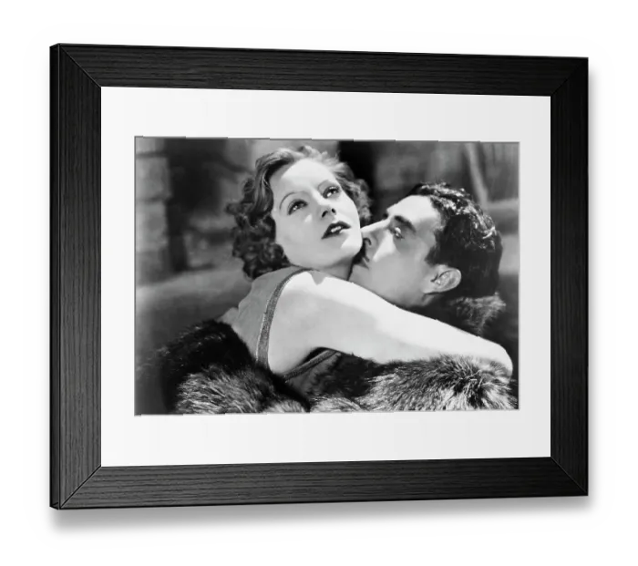 Framed Print : Intimate Movie Scene with Greta Garbo and John Gilbert Framed Print : Intimate Movie Scene with Greta Garbo and John Gilbert