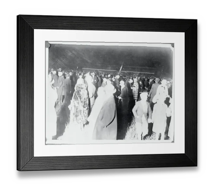 Framed Print : Scene During Charles Lindbergh's Historic Flight to Paris Framed Print : Scene During Charles Lindbergh's Historic Flight to Paris