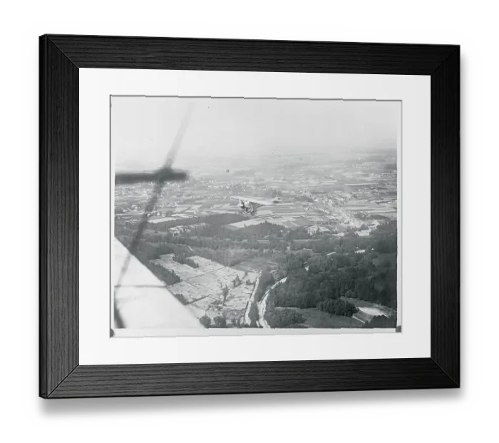 Framed Print : Airplane Flying Over Landscape Framed Print : Airplane Flying Over Landscape