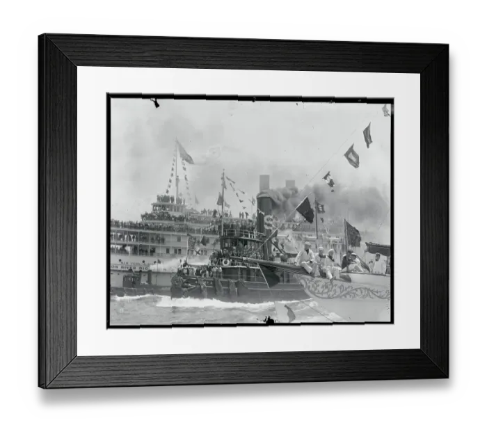 Framed Print : View of Boat Ceremony for Charles Lindbergh Framed Print : View of Boat Ceremony for Charles Lindbergh