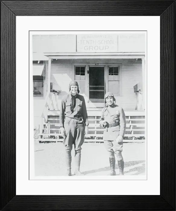 Framed Print : Aviator Charles Lindbergh and Charles McAllister Posing for Camera