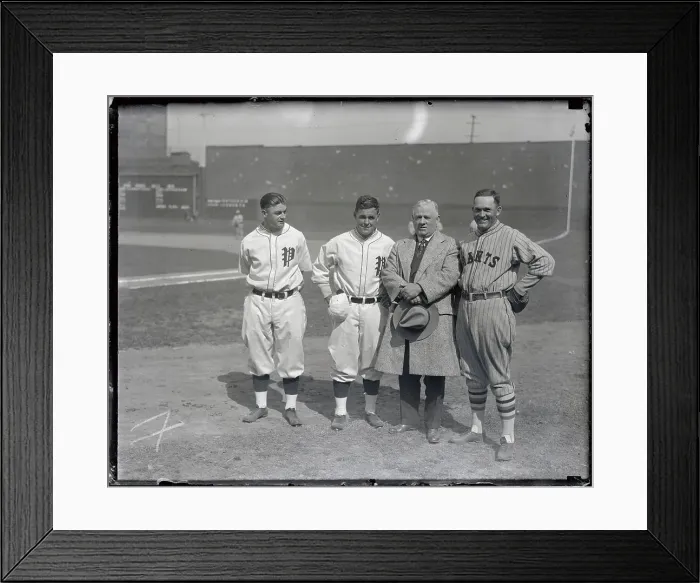 Framed Print : Rogers Hornsby and John McGraw with Rival Team Members Framed Print : Rogers Hornsby and John McGraw with Rival Team Members