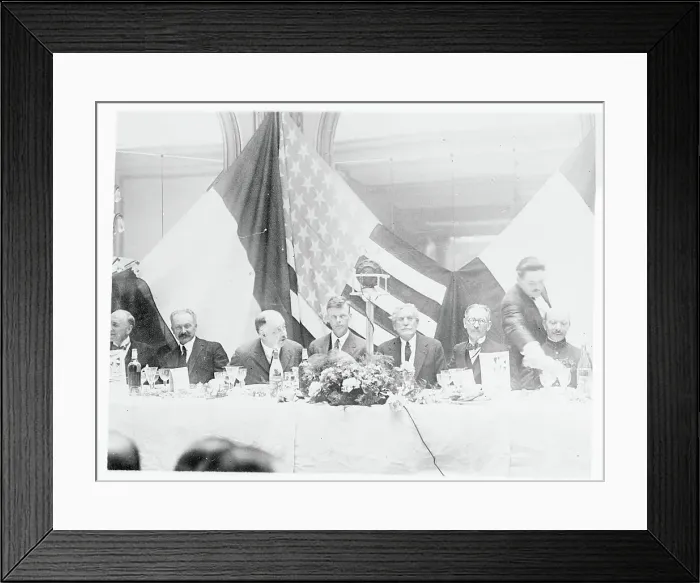 Framed Print : Charles Lindbergh Dining With Parisian Officials Near Country Flags Framed Print : Charles Lindbergh Dining With Parisian Officials Near Country Flags
