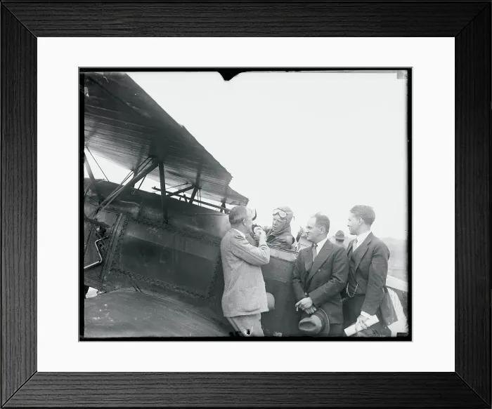 Framed Print : Charles Lindbergh Standing at Airplane With Washington Dignitaries Framed Print : Charles Lindbergh Standing at Airplane With Washington Dignitaries