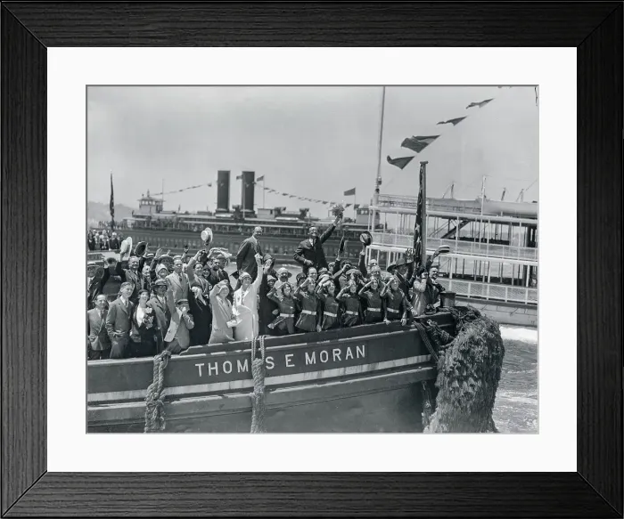 Framed Print : Welcoming Party for Charles Lindbergh on The Thomas E. Moran Framed Print : Welcoming Party for Charles Lindbergh on The Thomas E. Moran