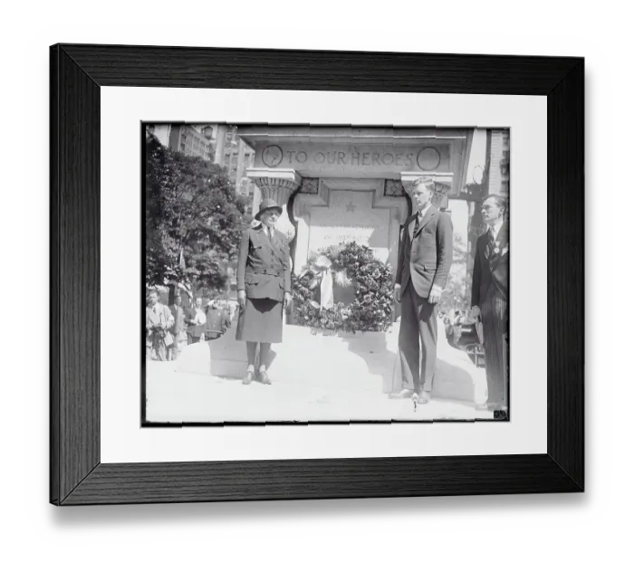 Framed Print : Charles Lindbergh Standing at Eternal Light Display