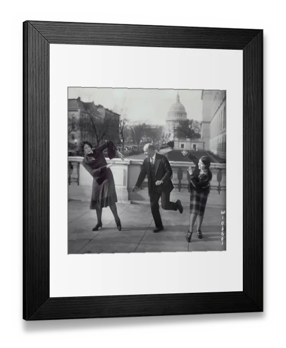 Framed Print : Man and Women Dancing Charleston by Capitol Building Framed Print : Man and Women Dancing Charleston by Capitol Building