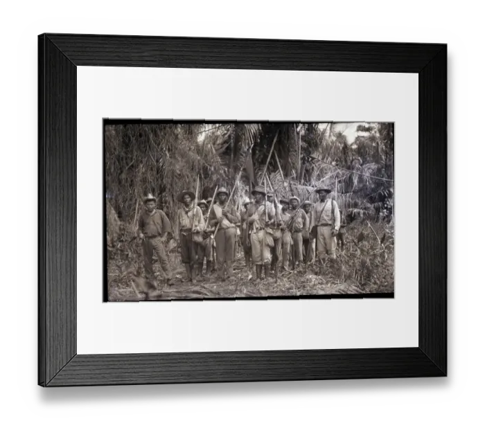 Framed Print : Nicaraguan Troops Pose in Jungle Framed Print : Nicaraguan Troops Pose in Jungle