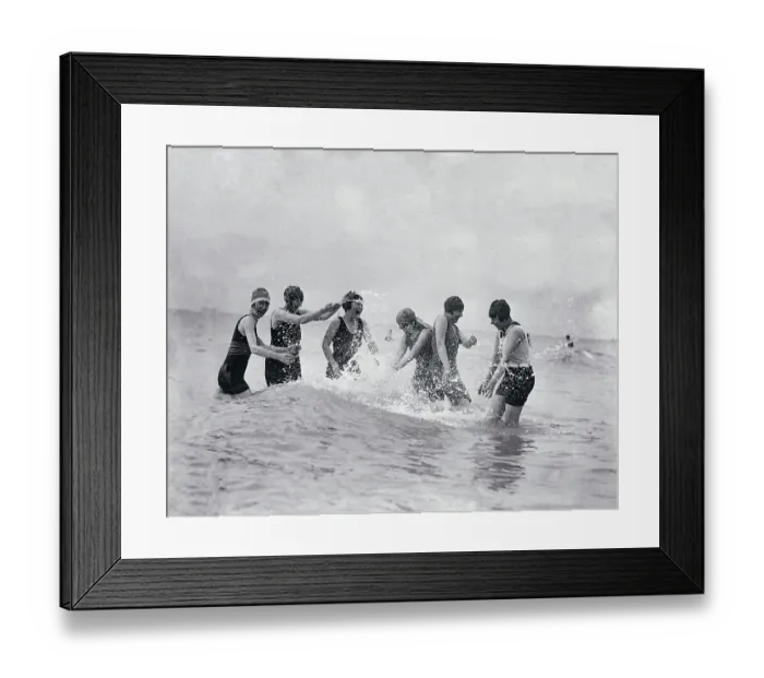Framed Print : Wives of Dodgers Splashing in Surf of Florida Framed Print : Wives of Dodgers Splashing in Surf of Florida