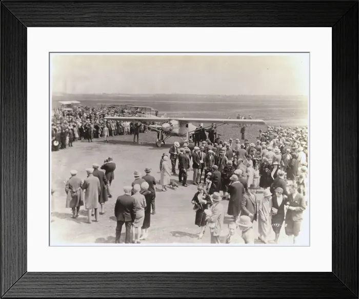 Framed Print : Crowd Around Lindbergh's Plane Framed Print : Crowd Around Lindbergh's Plane