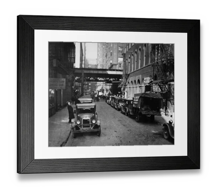 Framed Print : Parked Cars Along La Salle Street Framed Print : Parked Cars Along La Salle Street