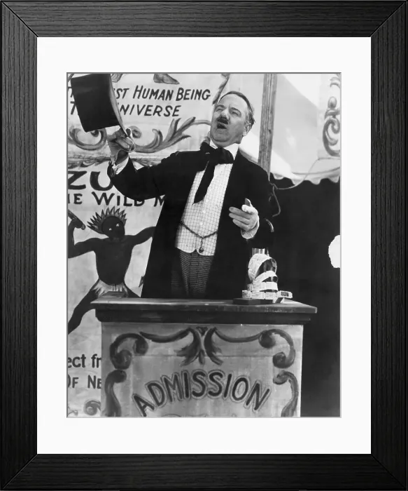 Framed Print : Comedian W. C. Fields on Carnival Podium Framed Print : Comedian W. C. Fields on Carnival Podium