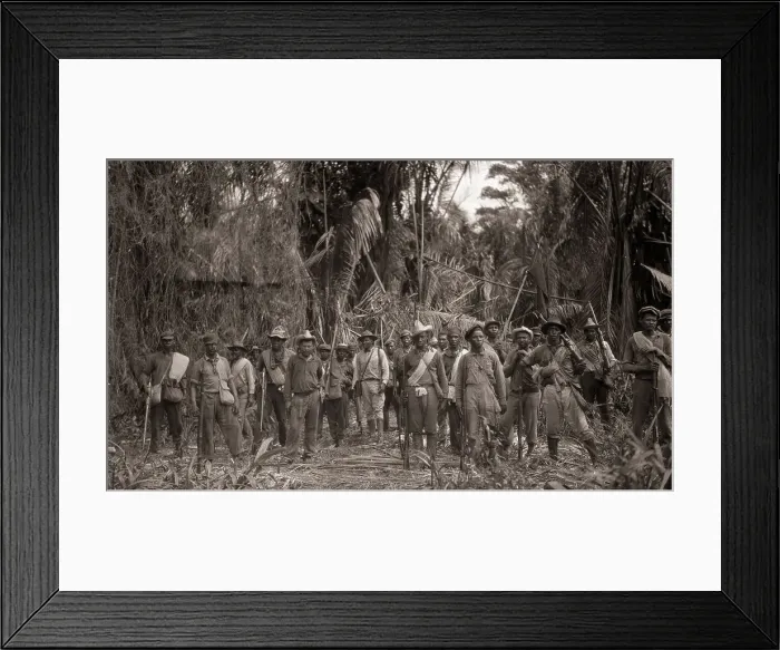 Framed Print : Nicaraguan Troops Pose in Jungle Framed Print : Nicaraguan Troops Pose in Jungle