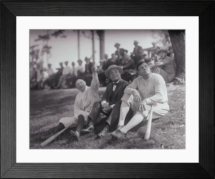 Framed Print : Babe Ruth with Miller Huggins and Jacob Ruppert Framed Print : Babe Ruth with Miller Huggins and Jacob Ruppert