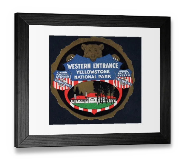 Framed Print : Yellowstone National Park Souvenir Framed Print : Yellowstone National Park Souvenir