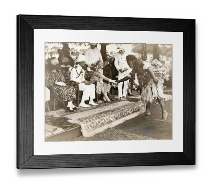 Framed Print : Duchess of York Being Greeted by Native of Fiji Islands Framed Print : Duchess of York Being Greeted by Native of Fiji Islands