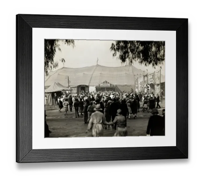 Framed Print : Crowd of People at Entrance to Circus Framed Print : Crowd of People at Entrance to Circus