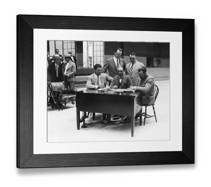 Framed Print : Jack Dempsey, T.Rickard, Others Signing Contract Framed Print : Jack Dempsey, T.Rickard, Others Signing Contract