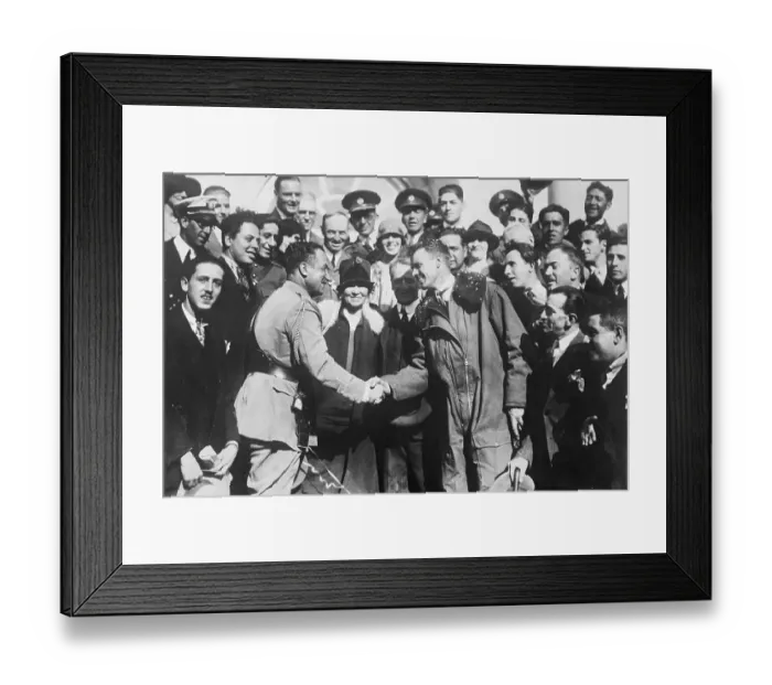 Framed Print : General Alvarez Wlecoming Col. Lindbergh Framed Print : General Alvarez Wlecoming Col. Lindbergh