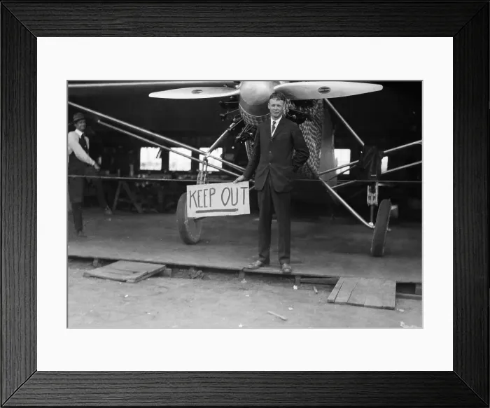 Framed Print : Charles Lindbergh In Front of His Airplane Framed Print : Charles Lindbergh In Front of His Airplane