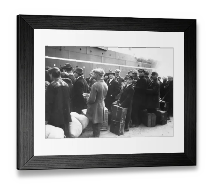 Framed Print : Polish Immigrants Embarking Framed Print : Polish Immigrants Embarking