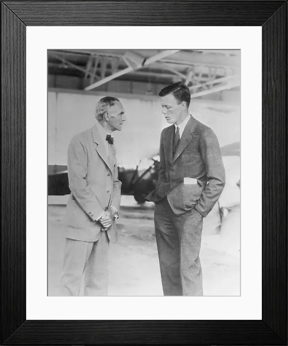 Framed Print : Charles Lindbergh Talking With Henry Ford on His Left Framed Print : Charles Lindbergh Talking With Henry Ford on His Left