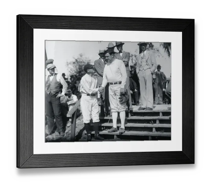 Framed Print : Babe Ruth and Miller Huggins Shaking Hands Framed Print : Babe Ruth and Miller Huggins Shaking Hands
