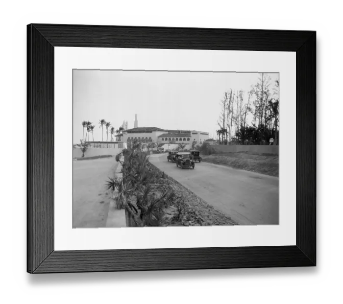 Framed Print : View of Cars on Ocean Drive Near Bath and Tennis Club by Joseph Urban Framed Print : View of Cars on Ocean Drive Near Bath and Tennis Club by Joseph Urban