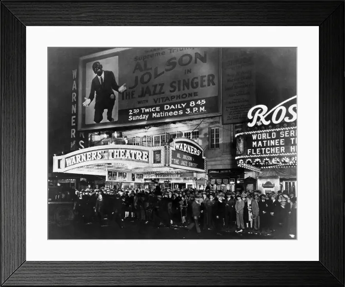 Framed Print : Crowd Waiting to See The Jazz Singer Framed Print : Crowd Waiting to See The Jazz Singer