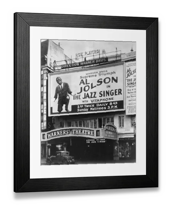Framed Print : The Jazz Singer Playing at Warners Theatre Framed Print : The Jazz Singer Playing at Warners Theatre