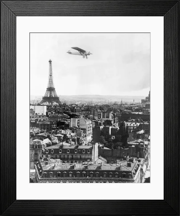 Framed Print : Photomontage of The Spirit of St. Louis over Paris, 1927 Framed Print : Photomontage of The Spirit of St. Louis over Paris, 1927