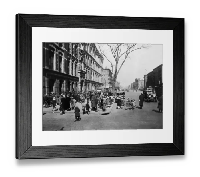 Framed Print : Parents and Children Outside Public School #89 in Harlem Framed Print : Parents and Children Outside Public School #89 in Harlem