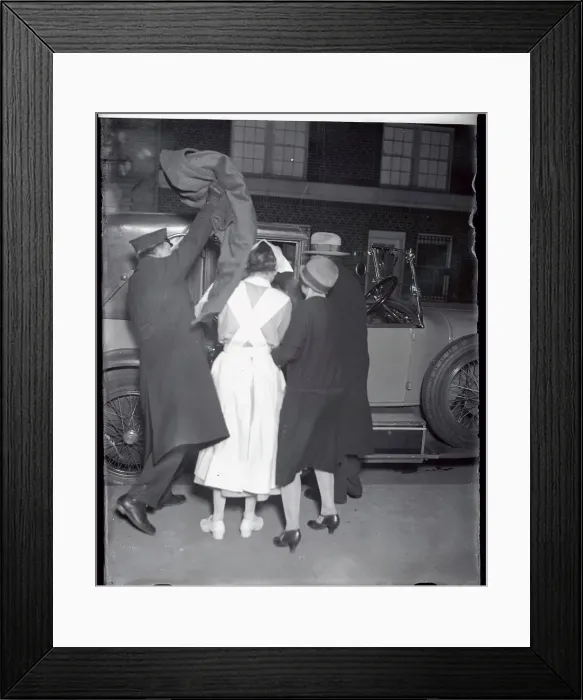 Framed Print : Crowd Ushering Irving Berlin from Hospital Framed Print : Crowd Ushering Irving Berlin from Hospital