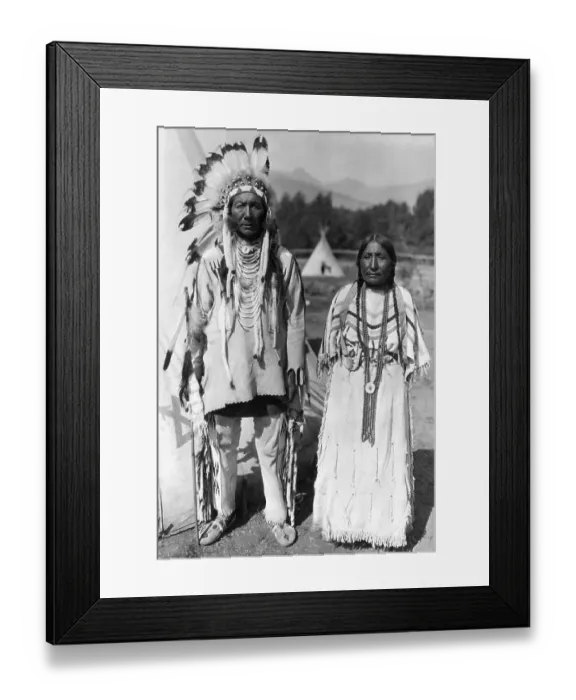 Framed Print : Chief Yellow Kidney And Bride Framed Print : Chief Yellow Kidney And Bride