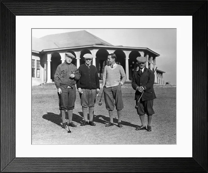 Framed Print : Golfers Standing on Golf Course Framed Print : Golfers Standing on Golf Course