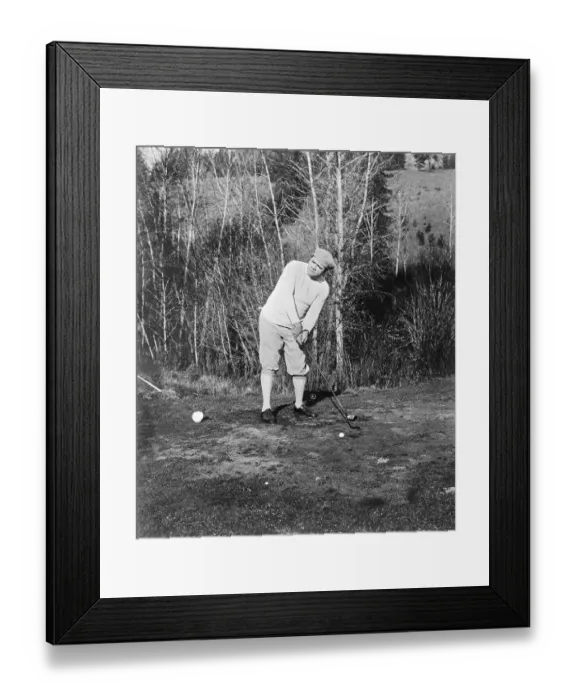 Framed Print : Babe Ruth Playing Golf Framed Print : Babe Ruth Playing Golf